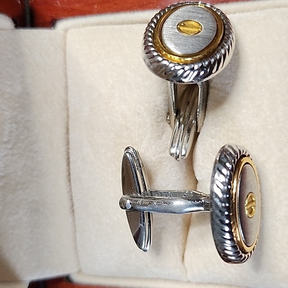 Dunhill set cufflink with tie bar clips 24k GP - Picture 16 of 17